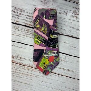Vintage Pink Iceberg Tie Made In Italy Pop Art Drawings Paint Tubes